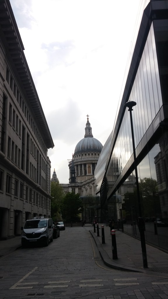 Image of St Paul's from down a street
