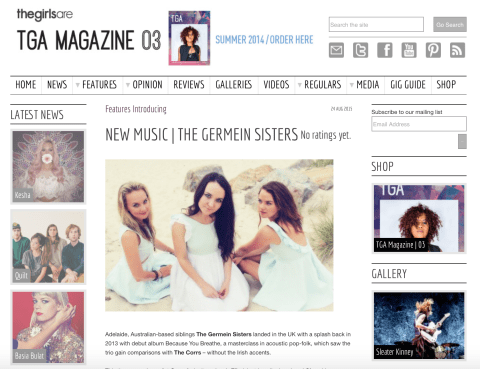 Screen grab of article